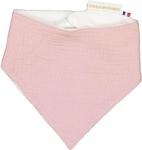 Bavoir bandana gaze de coton rose