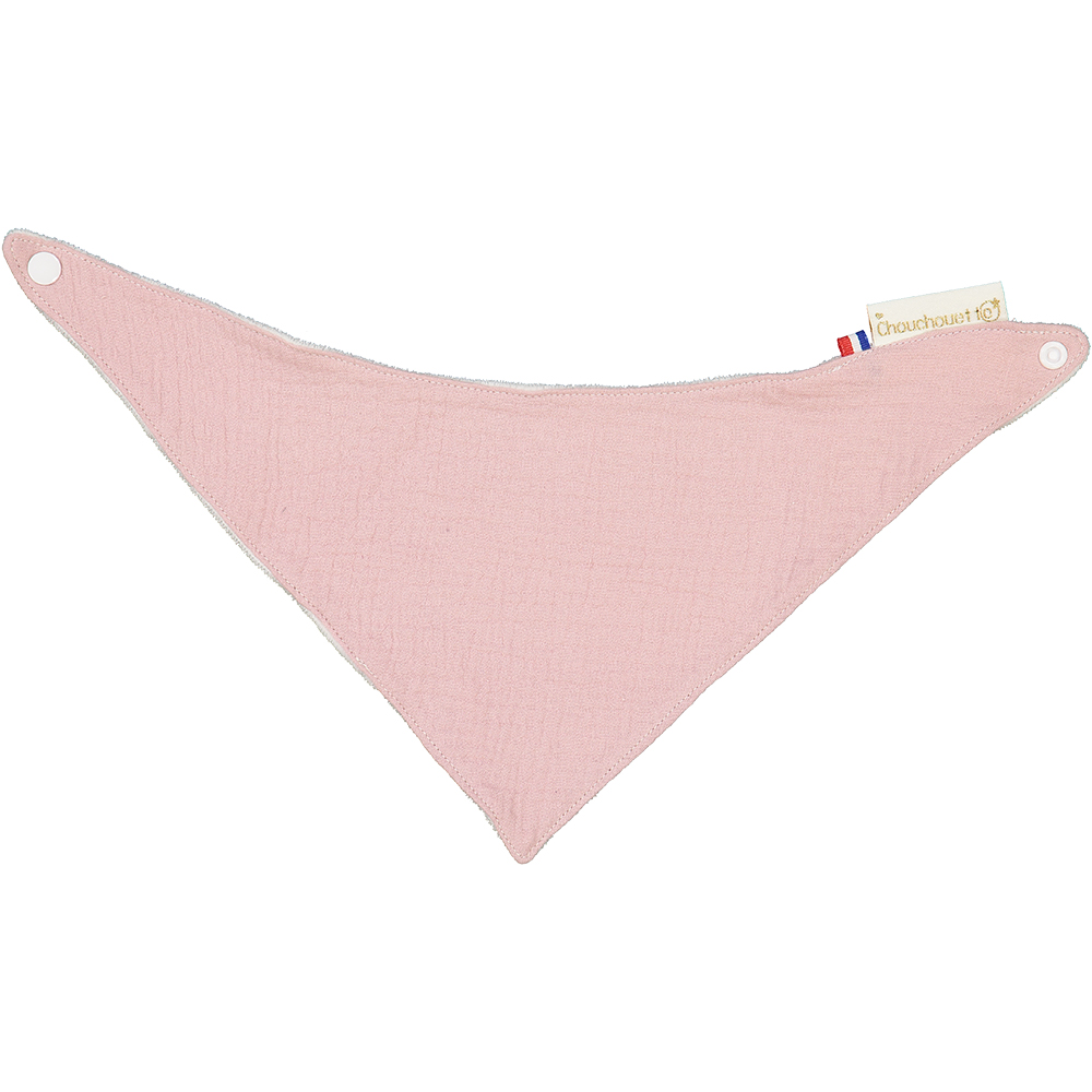 Bavoir bandana gaze de coton rose 3