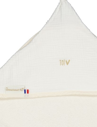 Sortie de Bain bébé - Gaze de coton Chantilly - Fabriqué en France 3