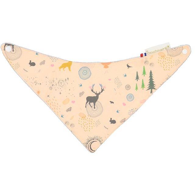 Bavoir bandana Lior rose - Fabriqué en France 3