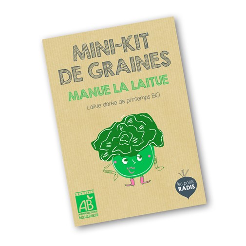 Mini-kit de semis - graines de laitue bio - Manue la laitue