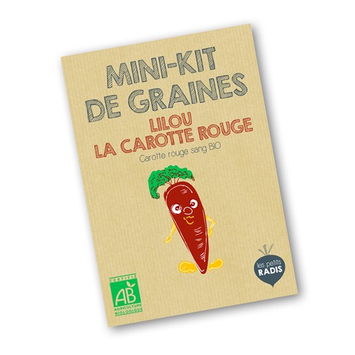 Mini-kit de semis - graines de carotte rouge bio - Lilou la carotte rouge