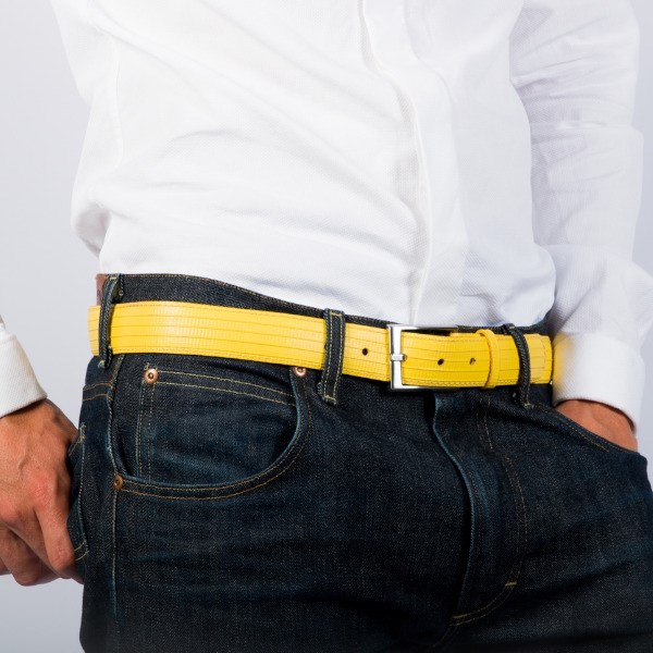 ceinture homme lance a incendie upcycling