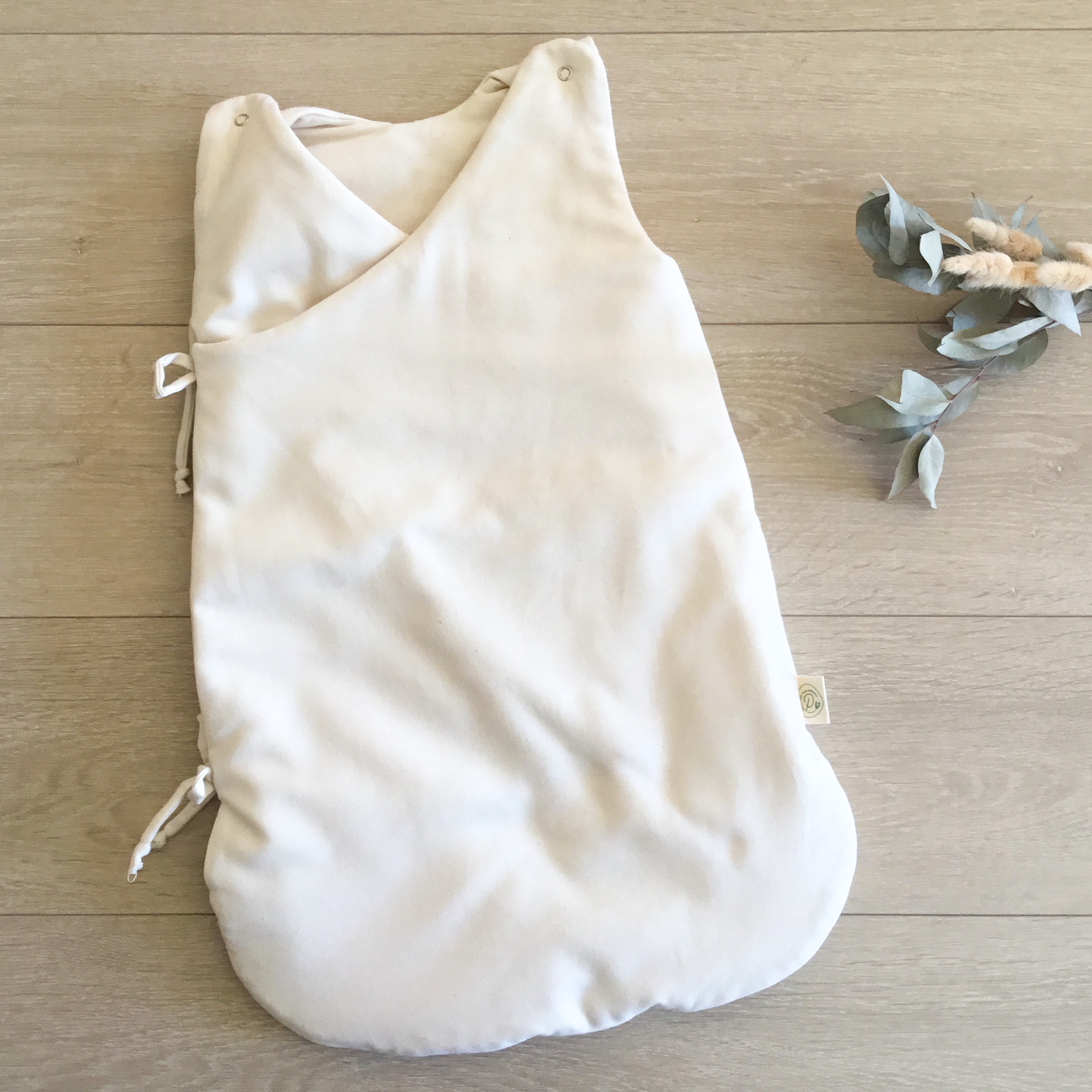 Gigoteuse cache-cœur hiver 0-24 mois (plusieurs tailles) en coton biologique écru 2