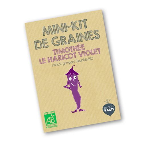 Mini-kit de semis - graines de haricot violet bio - Timothée le haricot violet