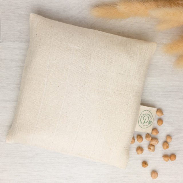 Bouillotte sèche écrue déhoussable en coton et pois chiches bios 2