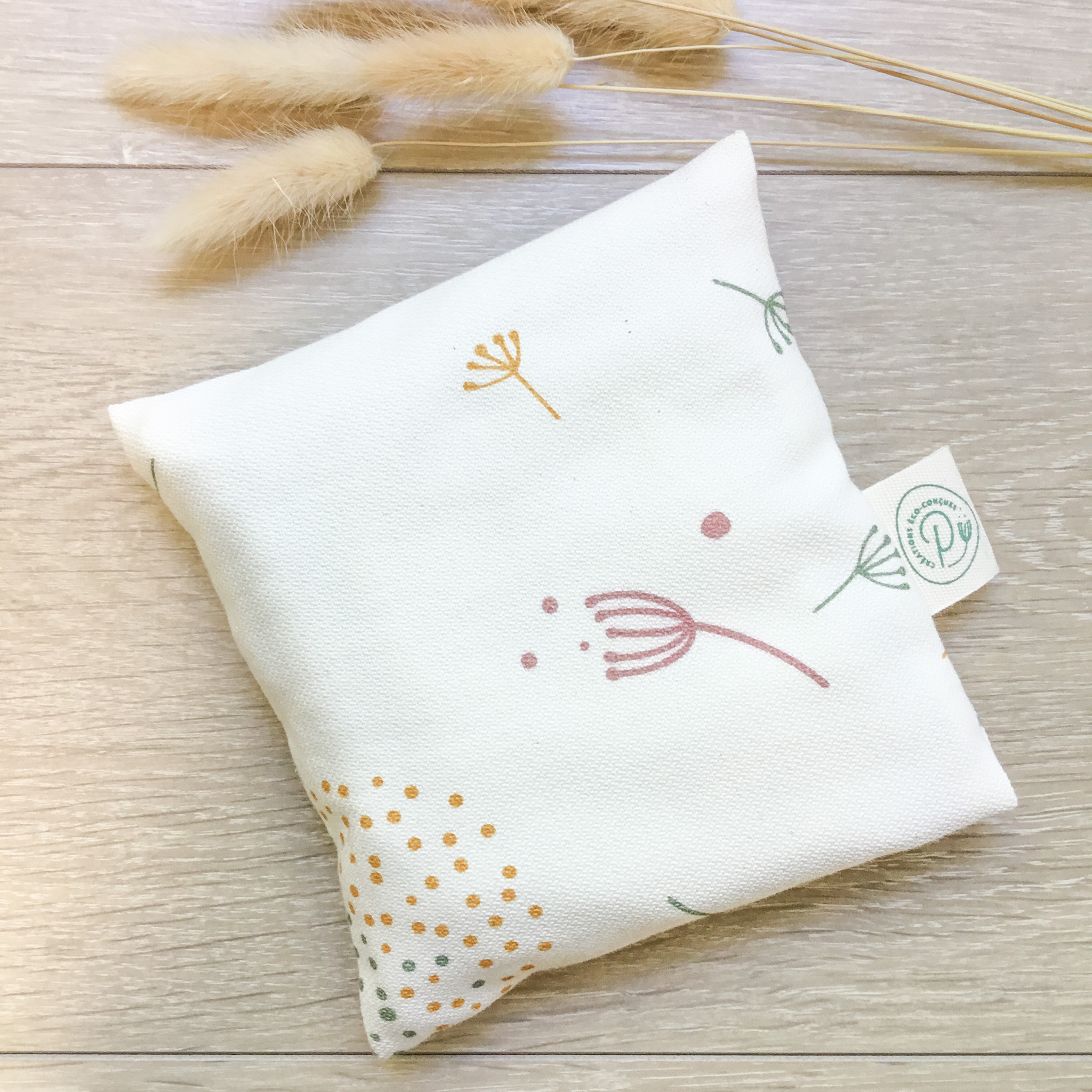 Bouillotte sèche dandelion déhoussable en coton et pois chiches bios 2