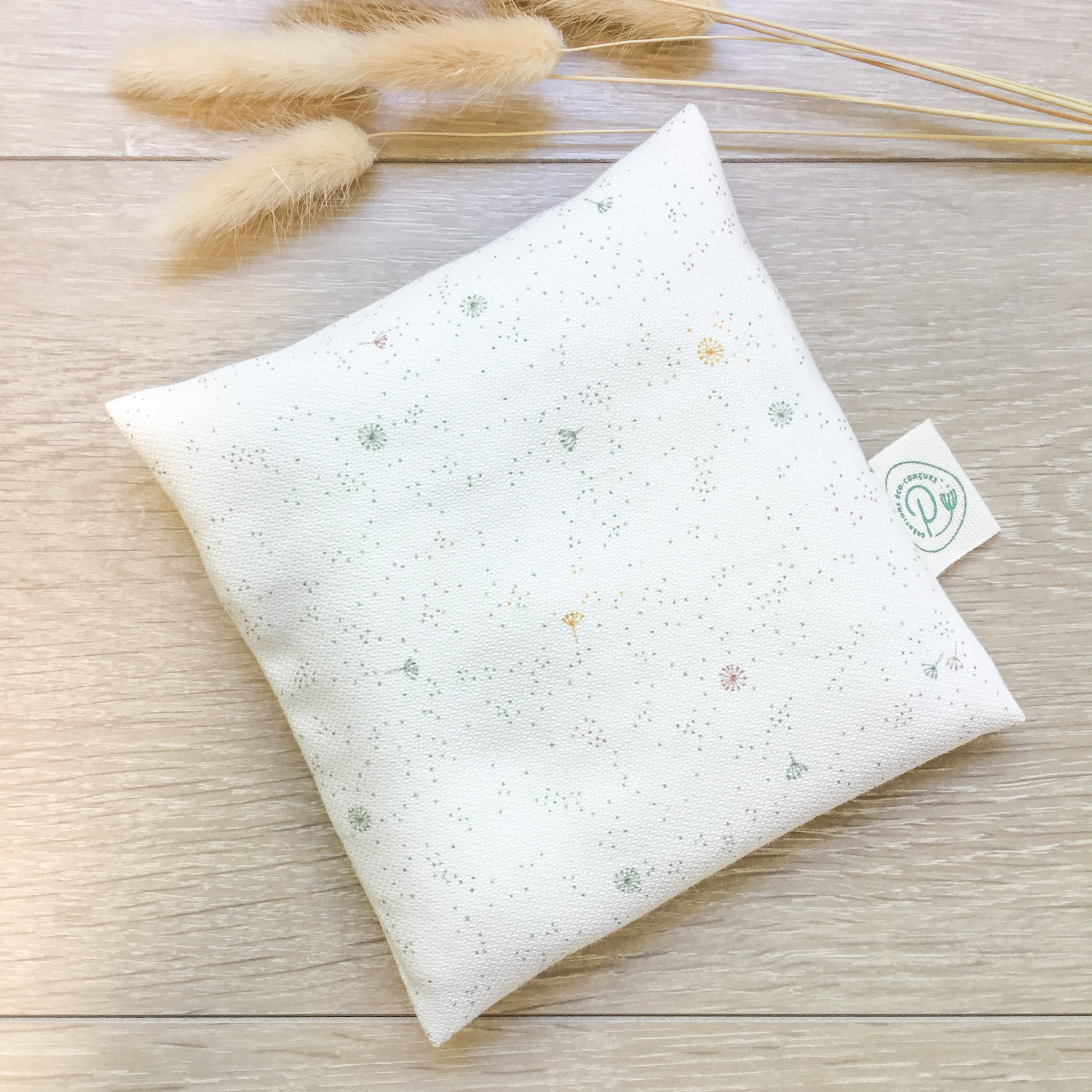 Bouillotte sèche mini dandelion déhoussable en coton et pois chiches bios 2
