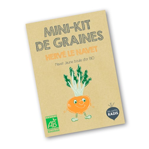 Mini-kit de semis - graines de navet bio - Hervé le navet