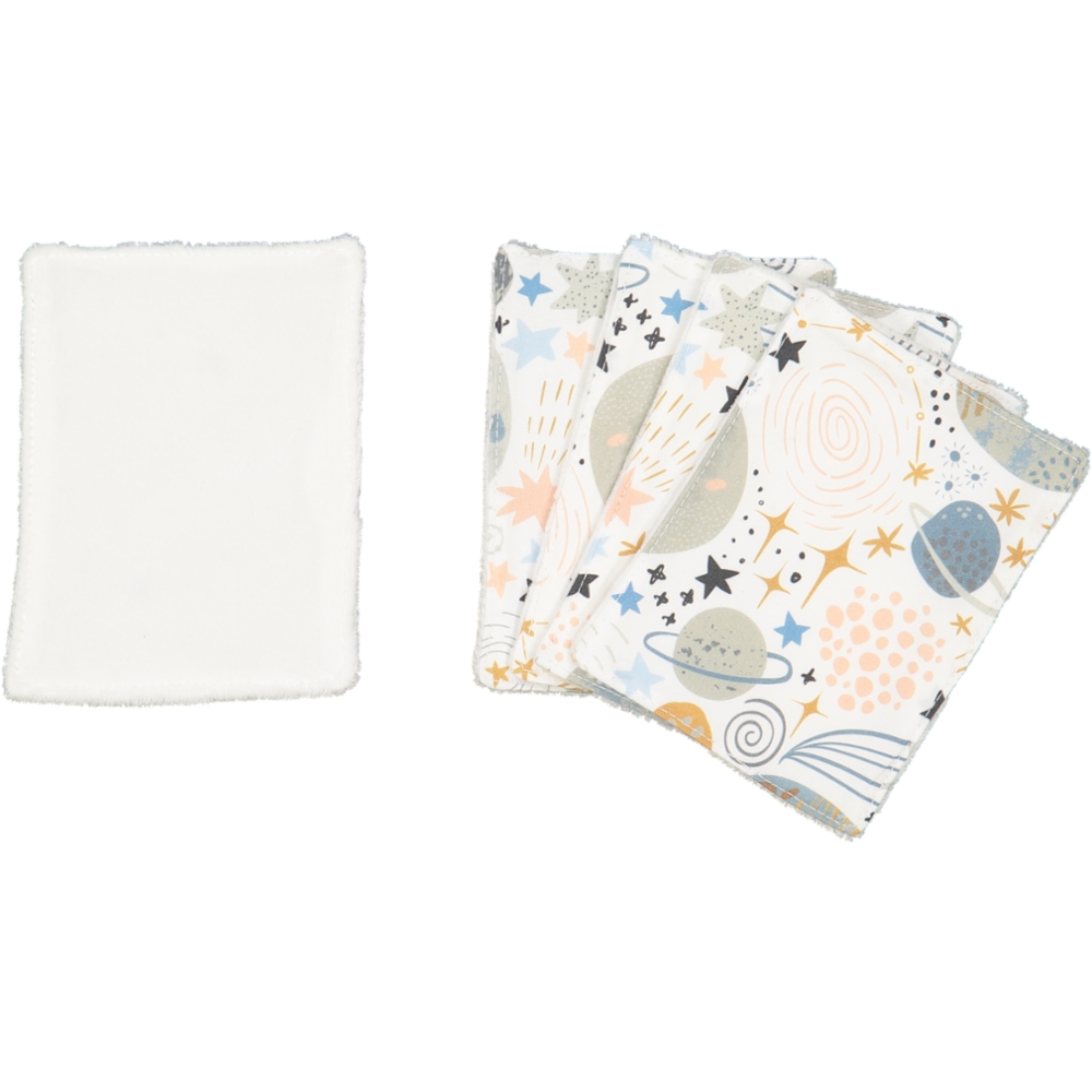 Lot de 5 lingettes lavables - Planètes - Fabriqué en France 3