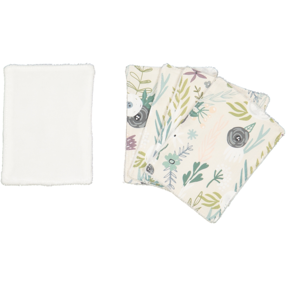 Lot de 5 lingettes lavables - Flower Power - Fabriqué en France 3