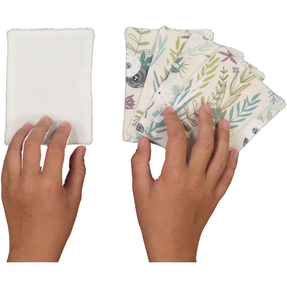Lot de 5 lingettes lavables - Flower Power - Fabriqué en France 4