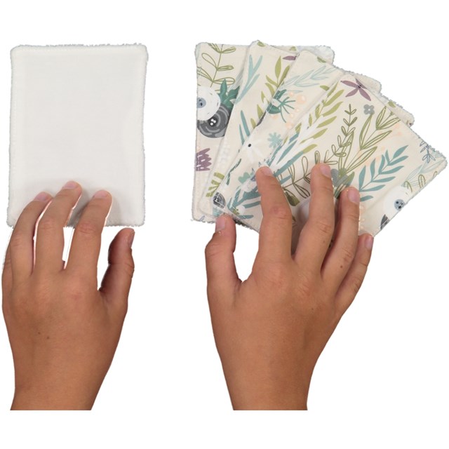 Lot de 5 lingettes lavables - Flower Power - Fabriqué en France 4