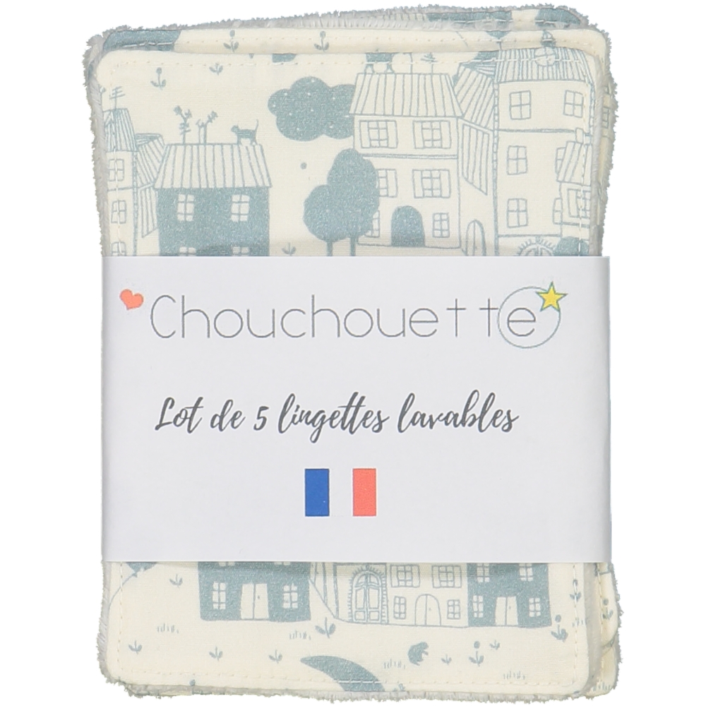 Lot de 5 lingettes lavables - Précieuse Paris - Fabriqué en France 2
