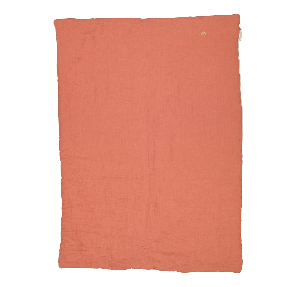 Couverture douceur Brodée - Gaze de coton Blush - Fabriqué en France  3
