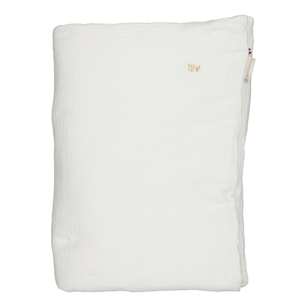 Couverture douceur Brodée - Gaze de coton Chantilly - Fabriqué en France 4