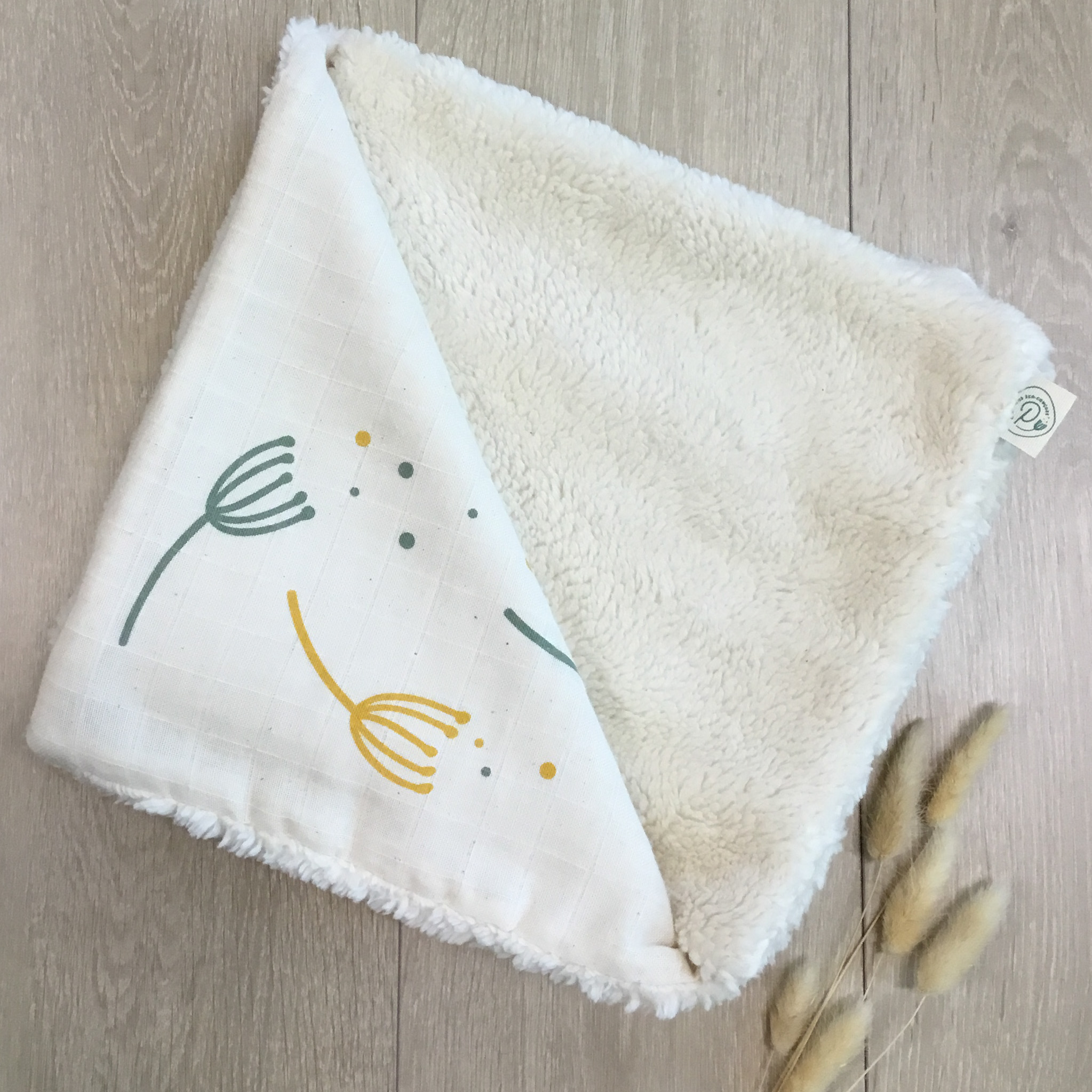 Couverture écrue en peluche de coton bio 2