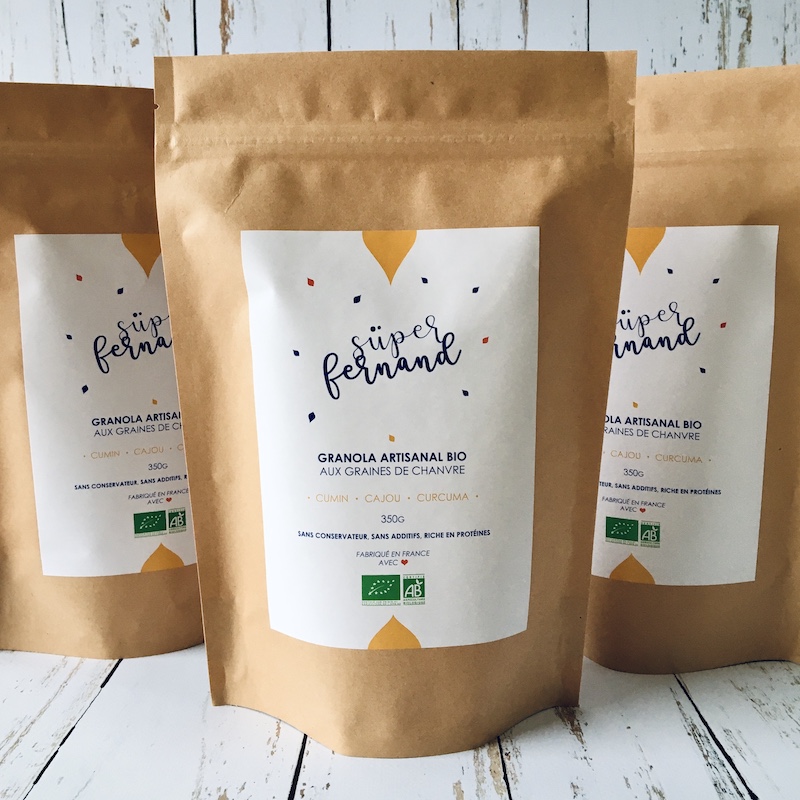 3 paquets de granola bio aux graines de chanvre cumin/cajou/curcuma 350g