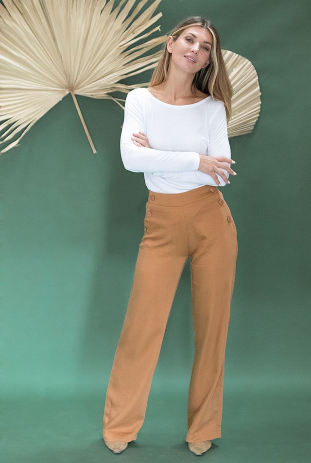 Pantalon Tamier en Tencel - Cognac 2