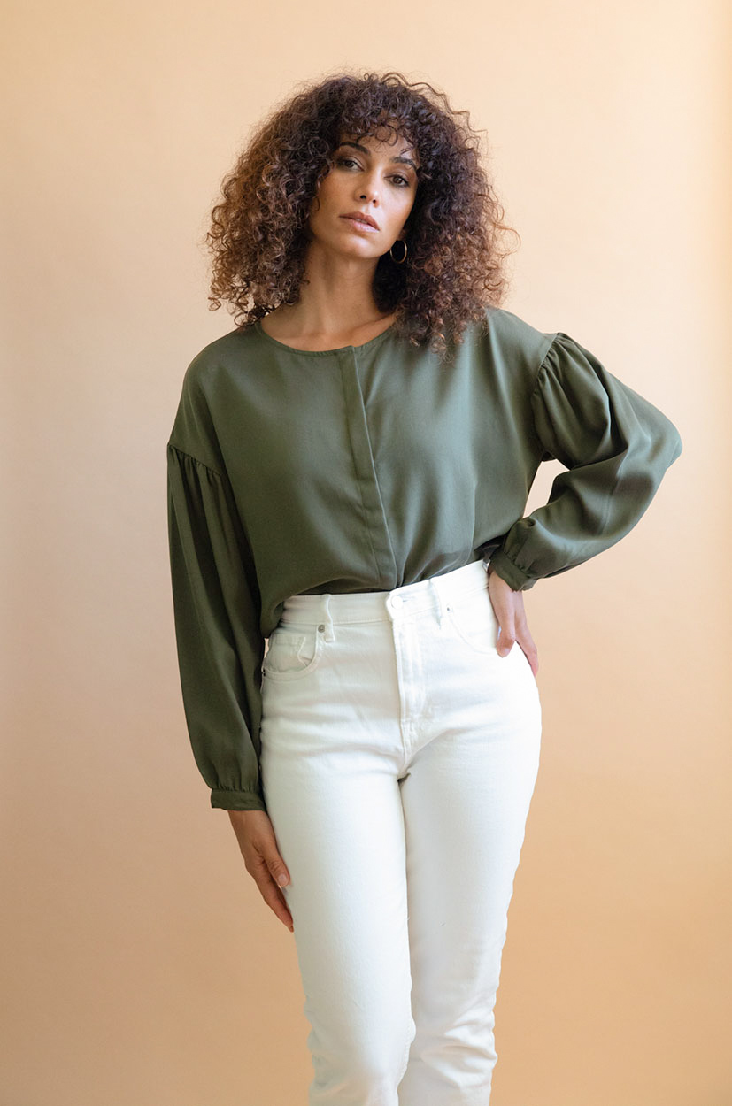 Blouse Narcisse en Tencel - Kaki 3