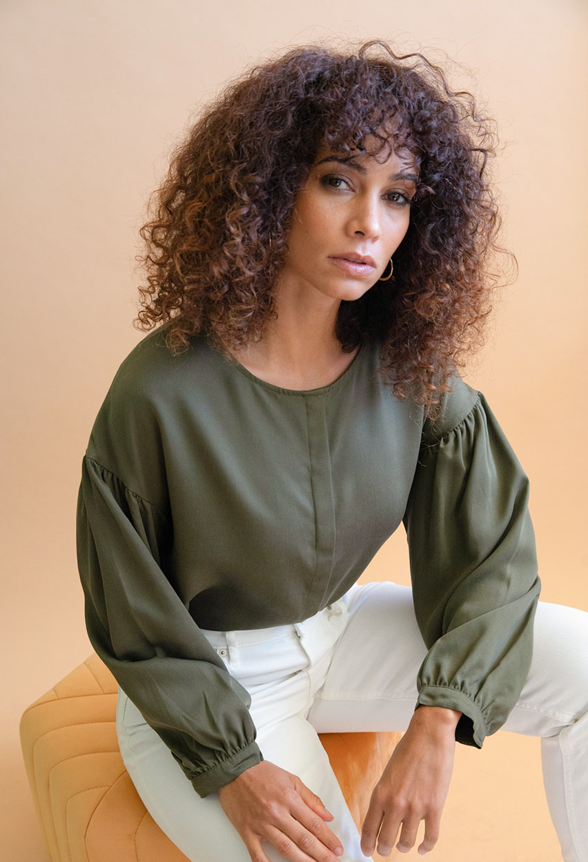 Blouse Narcisse en Tencel - Kaki 2