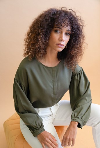 Blouse Narcisse en Tencel - Kaki