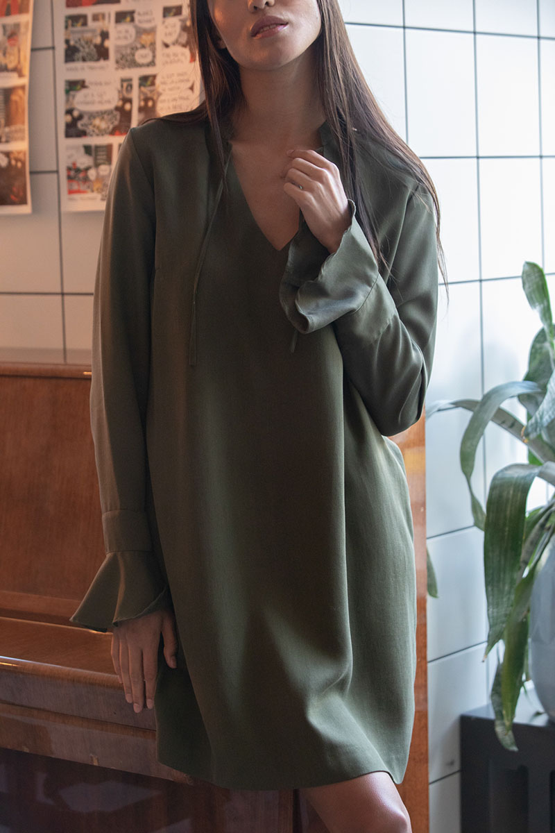 Robe Henné en Tencel - Kaki 3