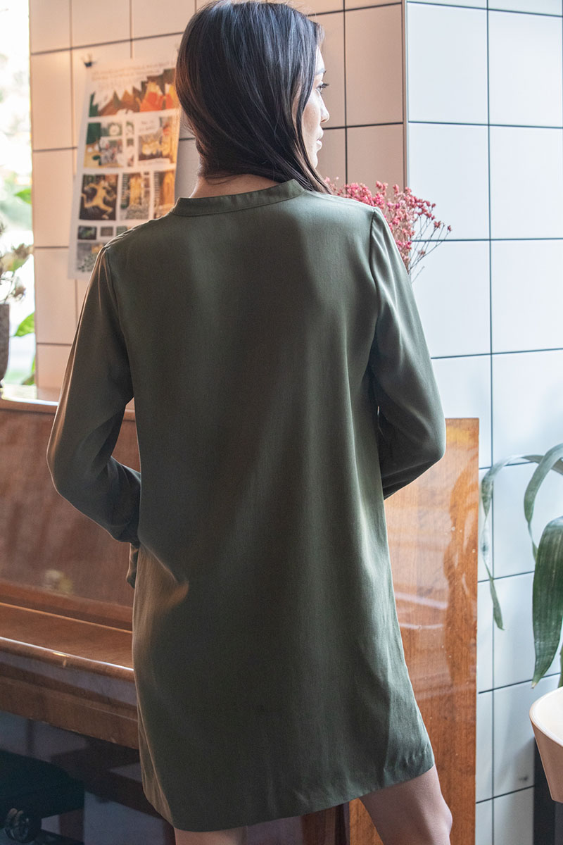 Robe Henné en Tencel - Kaki 5