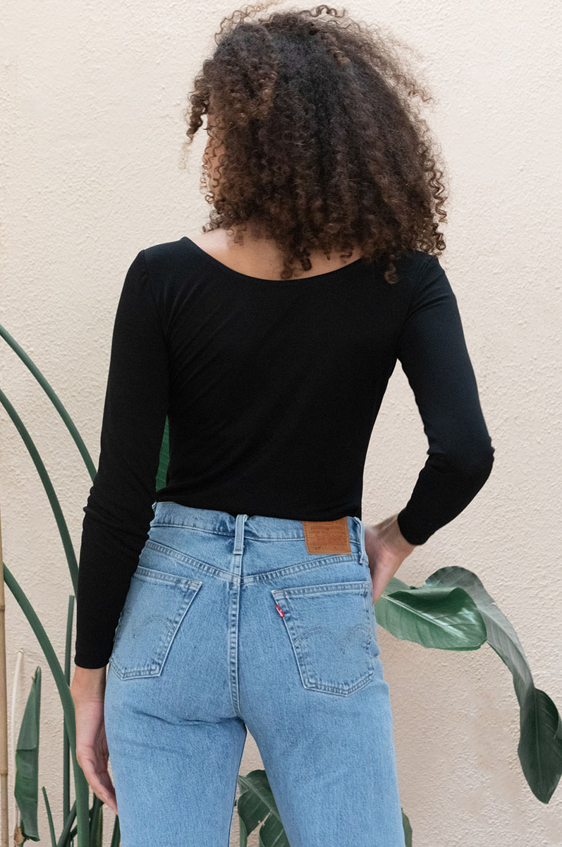 T-shirt Jasmin manches longues en Tencel - Noir 4