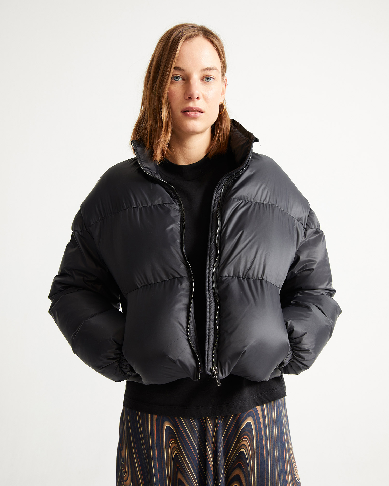 Doudoune noire Ecodown - Trash Emma de Thinking MU 2