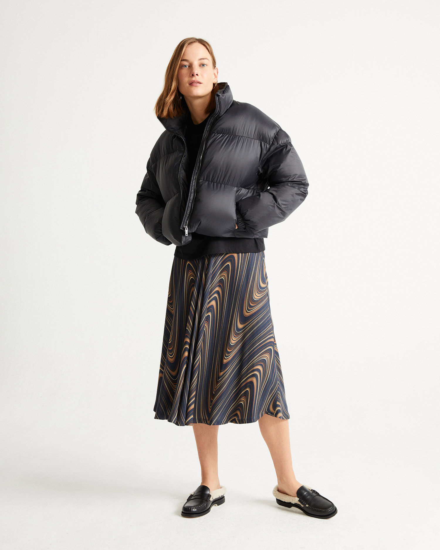 Doudoune noire Ecodown - Trash Emma de Thinking MU 3