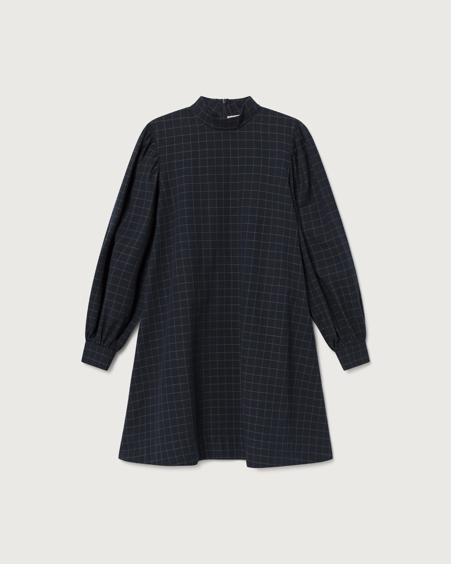 Robe à carreaux bleu marine - Flora de Thinking MU 6