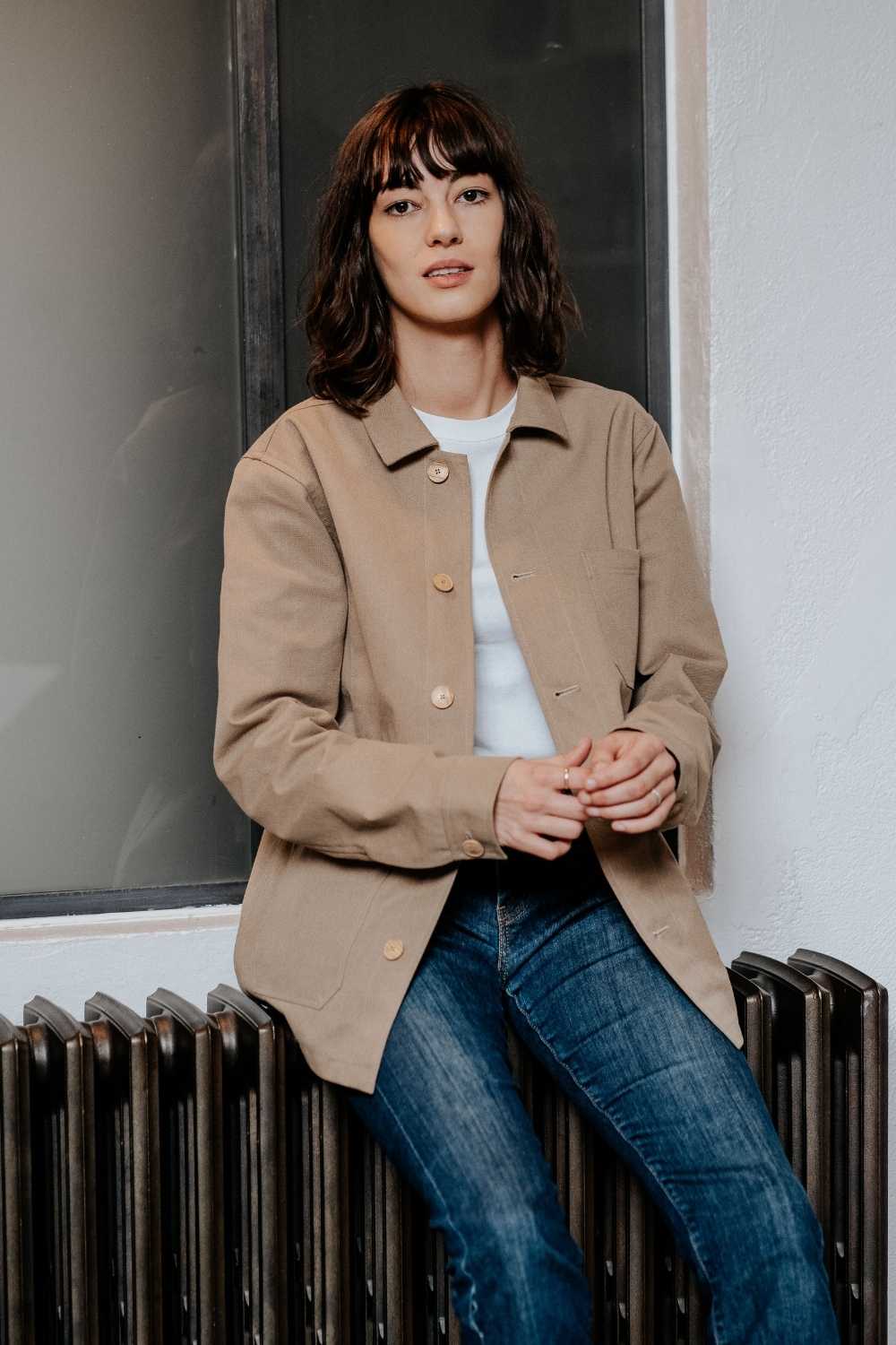 La veste 100% Recylée et Made in France- Beige 3