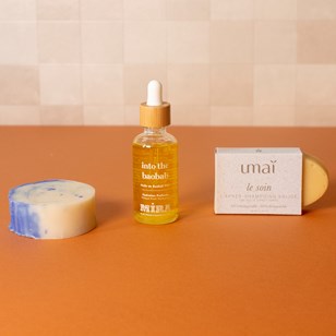 Box cheveux bouclés & colorés - Shampoing, après-shampoing et huile de baobab