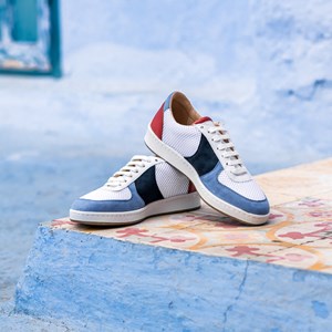 Baskets Orient vegan - Bleu et Brique