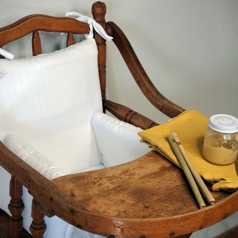 coussin chaise haute coton bio