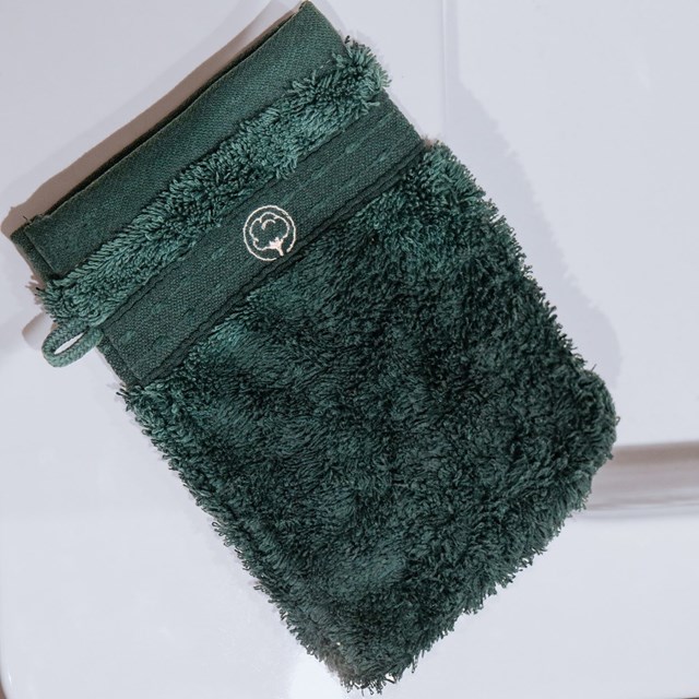 Le gant de toilette tout doux en coton bio | Vert émeraude 3