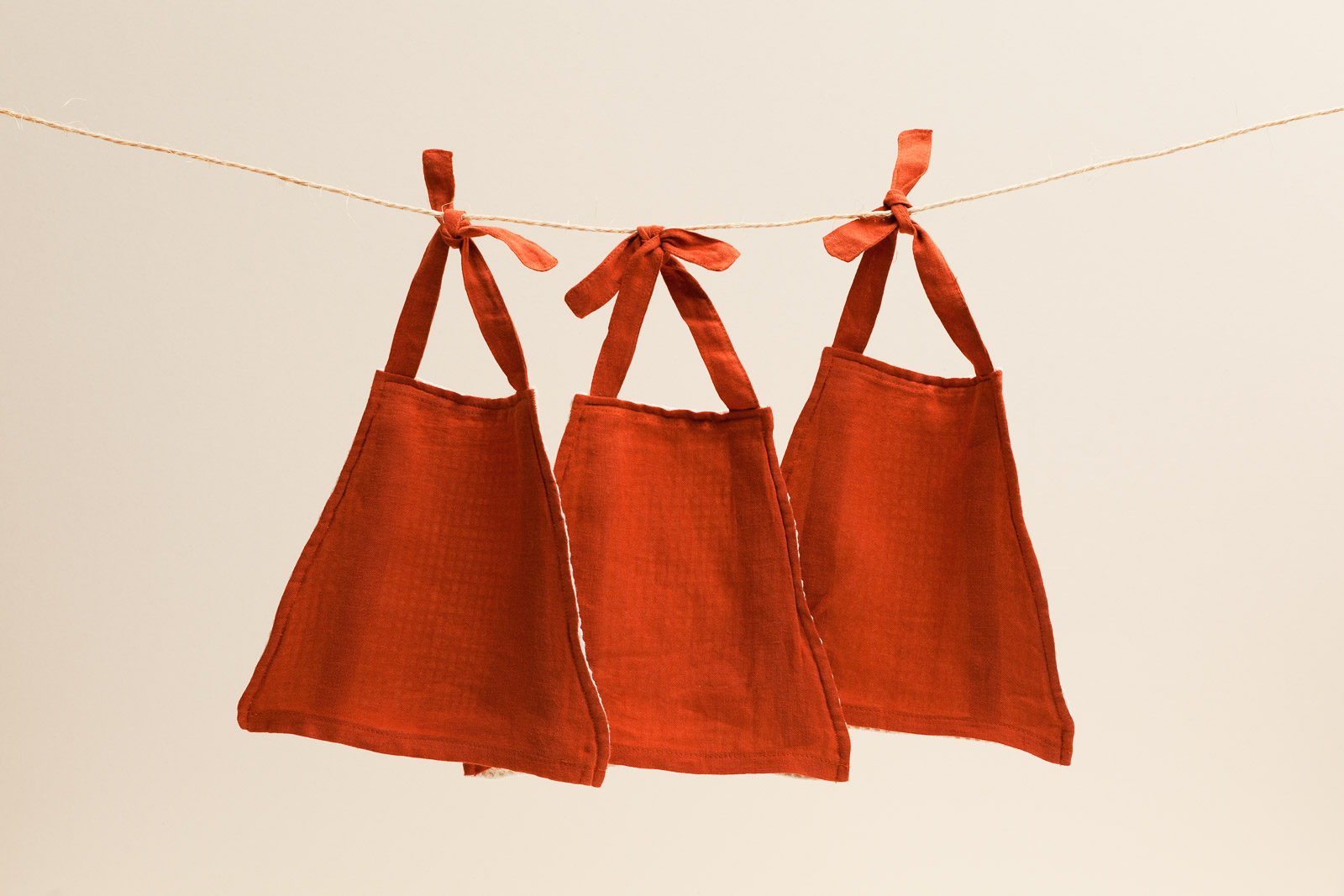 Essuie-tout en lin et coton bio - Terracotta 2