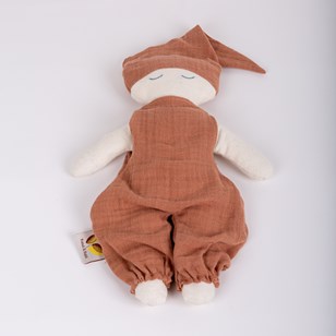 Doudou lutin bois de rose en coton bio – Teinture naturelle