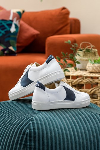 Baskets Montalcino Vegan - Blanc et Bleu