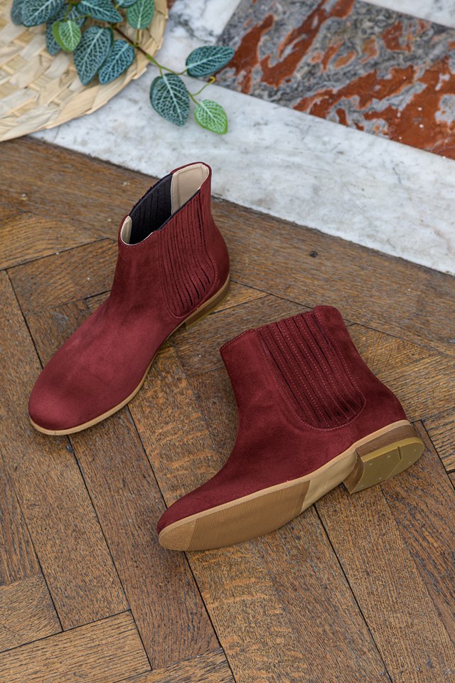 bottines plates Firenze brique 100% recyclées, végétales et naturelles