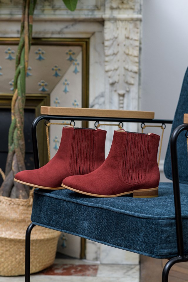 bottines plates Firenze brique 100% recyclées, végétales et naturelles