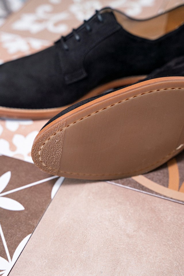 derbies Macadam noir doux 100% recyclées, végétales et naturelles