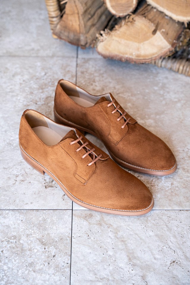 derbies Macadam noisette 100% recyclées, végétales et naturelles de face