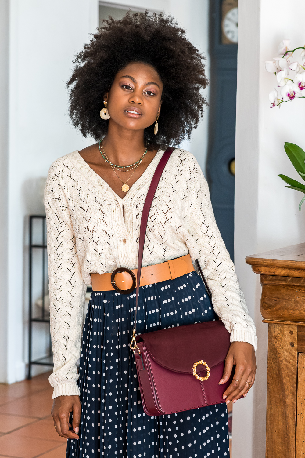 sac bandoulière Stellan grand cru 100% recyclé, végétal et naturel porté face