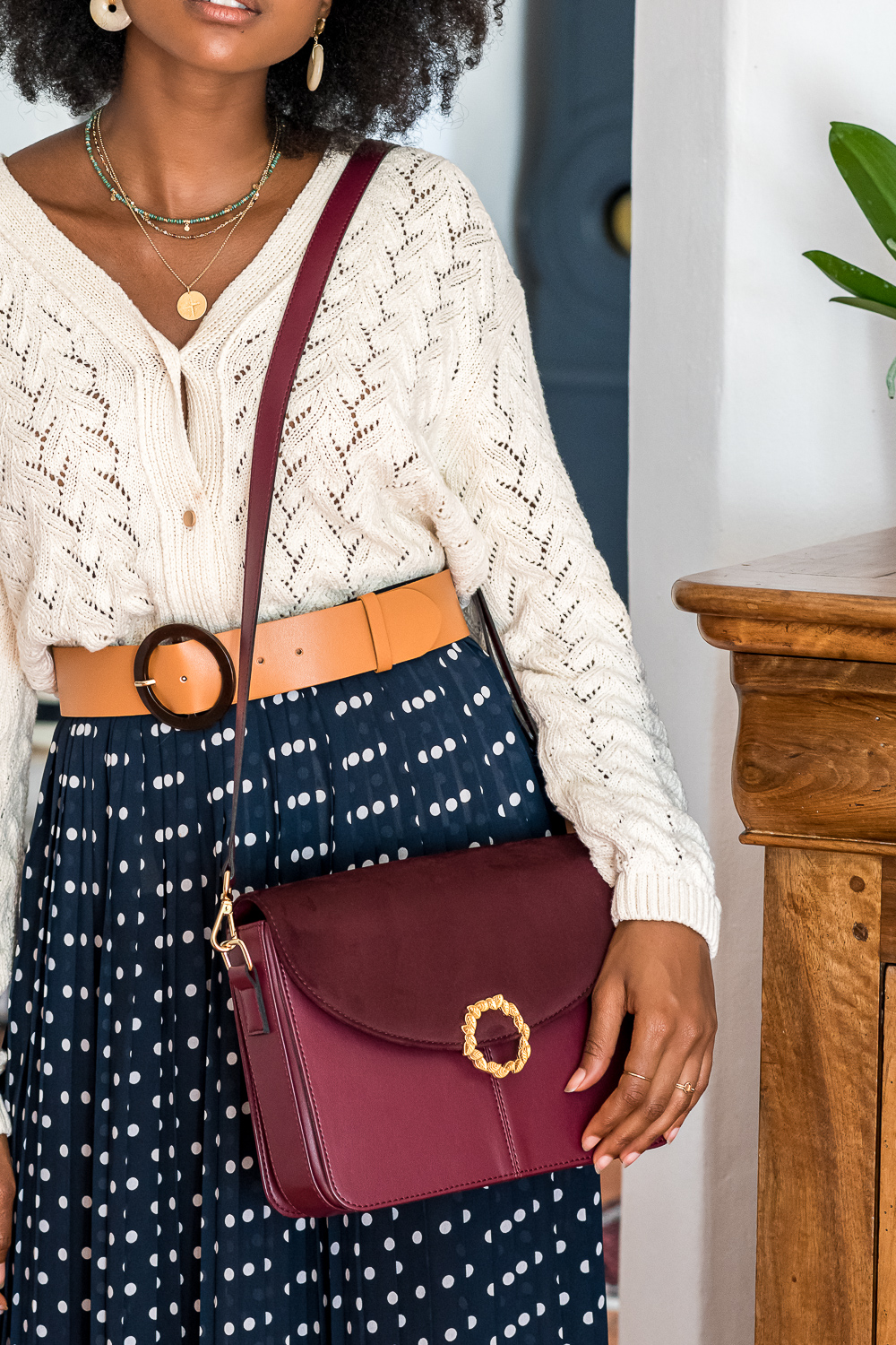 sac bandoulière Stellan grand cru 100% recyclé, végétal et naturel porté face