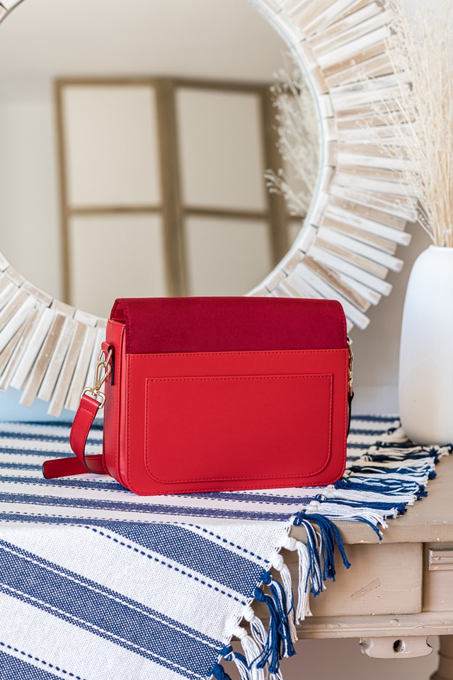 sac bandoulière Stellan rouge baiser 100% recyclé, végétal et naturel dos