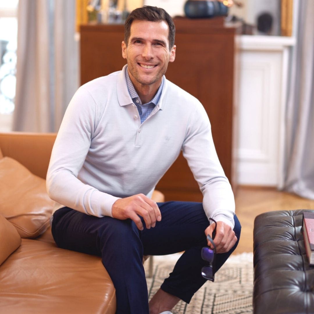 pull col boutons en laine merinos et Tencel Wolbe