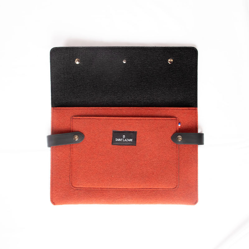 Pochette d'ordinateur brique Made in France & upcyclé - Livraison offerte 7