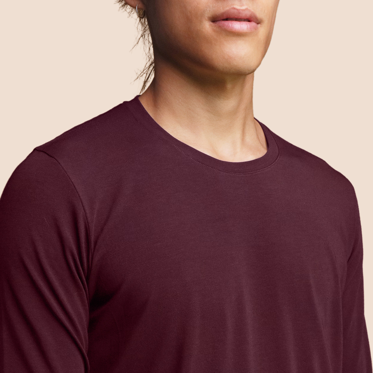 T-shirt manche longue lie-de-vin pour homme Pétrone